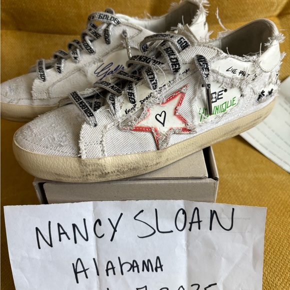 Golden Goose White and Green Star Sneakers - Picture 13 of 13